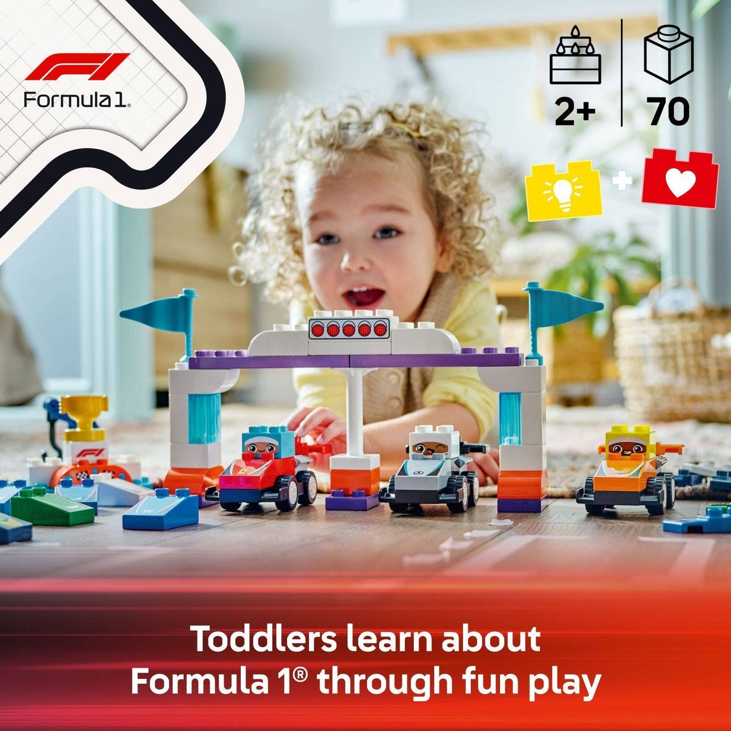 LEGO - DUPLO Town F1 Team Race Cars & Drivers Building Toy 10445