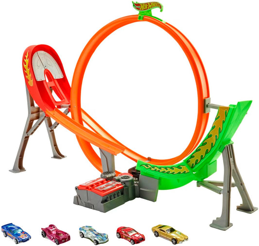 Hot Wheels Action Power Shift Motorized Raceway Track Set, Includes 5 Cars In 1:64 Scale